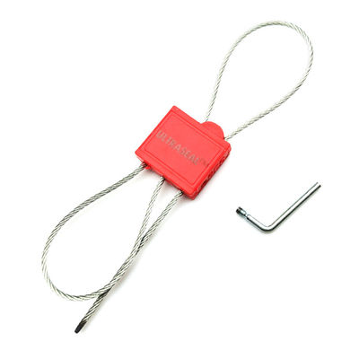 2.0mm 이중 잠금 플라스틱 안전 케이블 밀폐와 트위스트 핸들 표시 영역 23.5 * 17mm