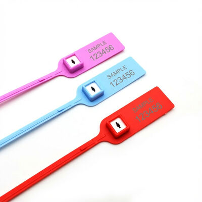 검은색 380mm 당겨 단단한 바코드 안전 평면 번호 플라스틱 봉지 태그 은행