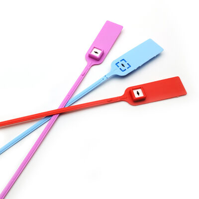 검은색 380mm 당겨 단단한 바코드 안전 평면 번호 플라스틱 봉지 태그 은행