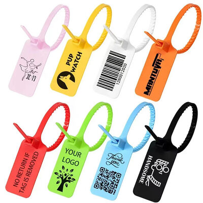 변조 방지용 대형 깃발 수하물 가방용 안전 플라스틱 봉인 표지 영역 L 49.5 * W 30mm